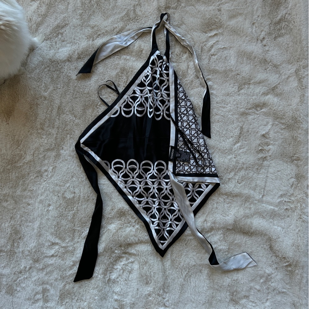 bebe vintage reversible silk scarf top